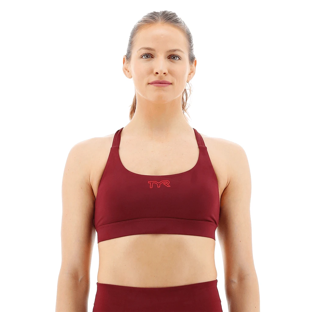 TYR GYM - Womens Windsor Wine Duel Strap Sports Bra