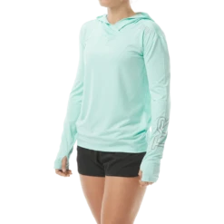 TYR Womens SunDefense Mint Hooded Long Sleeve Shirt