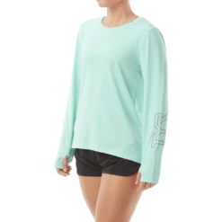 TYR Womens SunDefense Mint Long Sleeve Shirt