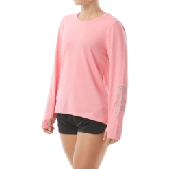 TYR Womens SunDefense Coral Long Sleeve Shirt
