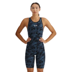TYR Venzo Camo Deep Teal Closed Back Race Suit