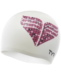 TYR Pink Chevron Silicone Adult Swim Cap